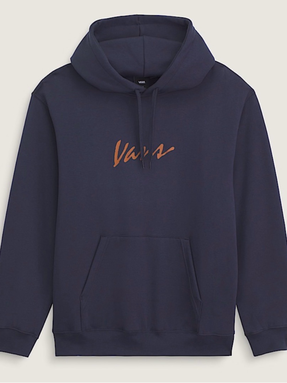 Vans Men’s Navy Hoodie with Brown Script Logo
